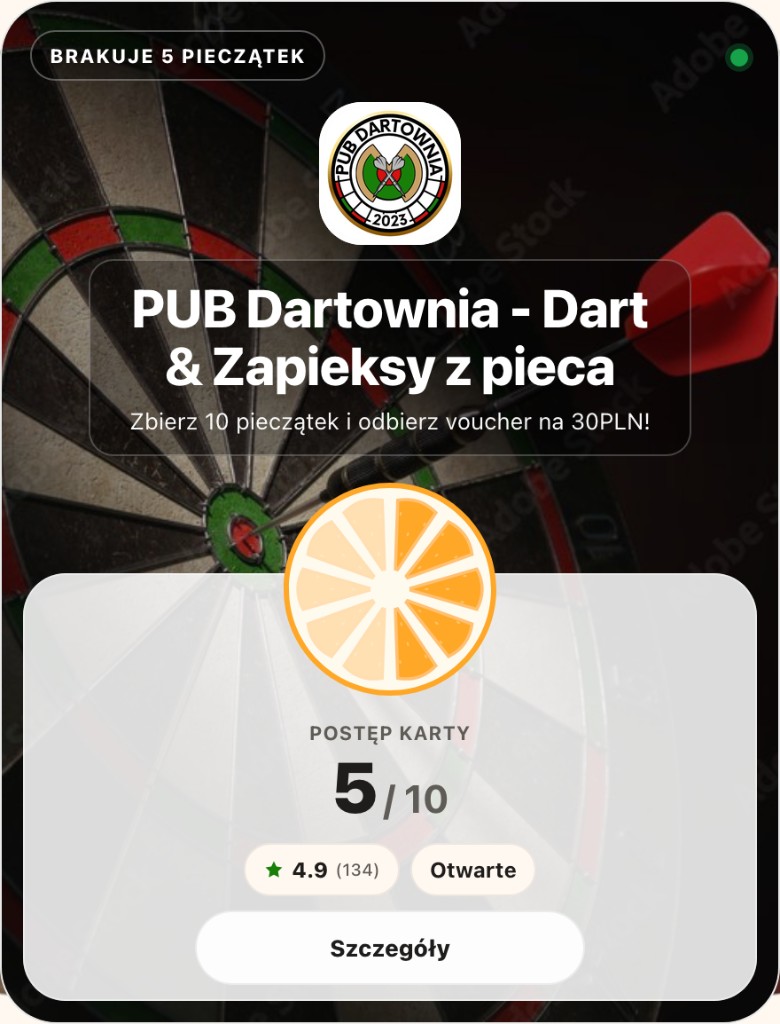 Karta lojalnościowa Dartownia
